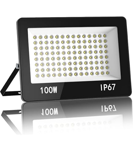 Projecteur LED Extérieur 100W - 10000 Lumens, IP65, 6500K Blanc Froid, Pour Jardin, Cour, Garage