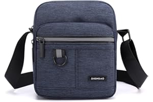 Hjkiopc Herren-Schultertaschen Klein Crossbody Bag Handtasche Tasche Umhängen Messenger BagHandytasche Messenger Bag Herrentasche Shulder Bag Vintage Gelten für Arbeit Reise Alltagsleben (Blau)