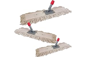 COSEDACASA Scopa a Frange in Cotone 100% con Telaio Supporto Lava Pavimento di cm 40-60-80 Panno Professionale Prodotto Made in Italy di Alta qualita'-Scopa con Telaio cm 60