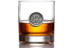 ENGLISH PEWTER COMPANY SHEFFIELD, ENGLAND English Pewter Company Bicchiere da whisky da 11 once con monogramma iniziale - Regalo personalizzato con la scelta iniziale (D) [MON104]