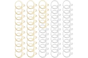 ZZHBOO 50 Pezzi Ganci per Orecchini Anallergici Chiusura a Leva Monachelle Anallergici Chiusura a Leverback Monachelle Orecchini per Fai da Te Creazione Gioielli