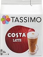 Tassimo Costa Latte Coffee Pods (Pack of 5, Total 80 pods, 40 servings)