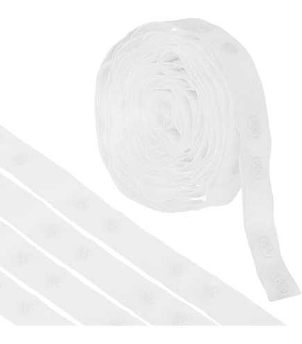 NBEADS 3 Yards (2.74m) Nastro di Cotone con Gancio e Occhiello, 2.5cm Nastro di Cotone Bianco Nastro per Bordi in Metallo Argento per Corsetto Reggiseno Cucito Quilting Costumi da Sposa Decorazioni
