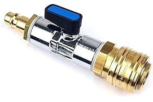 Hochwertige Schnellwechselkupplung, Druckluft-Kugelhahn 3/8 Zoll mit Messingverbindungen und NBR-Dichtungen geeignet für Absperrventil