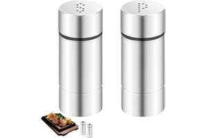 SODWES 2 Pièces Saliere Poivrière Set,Saliere Et Poivrier Classique Traditionnelle,Saliere Et Poivriere De Table,Salière Et Poivrière,Set Poivriere En Acier Inoxydable Salière Et Poivrière, Pour Les Cuisines