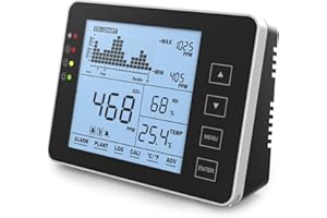 Seben 1200P B Misuratore di CO2 e Monitor con semaforo, Allarme Acustico, Data Logger per la misurazione della qualità dell'Aria