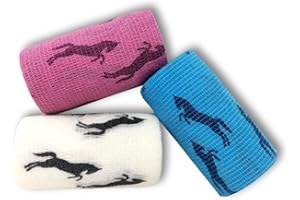 ‎LISACARE LisaCare Haftbandage selbstklebend - 3er Set - 10cm x 4,5m - elastische Bandage - Pferde - Hufverband - elastische Binde dehnbar, atmungsaktiv & ohne Kleber