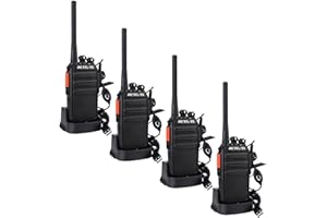 Retevis RT24 Walkie Talkie, Profesional Walkie-Talkies con Pinganillos PMR446 sin Licencia, Resistente VOX, Radiocomunicación de Largo Alcance con Cargador USB para Adultos(Negro,2 Pares)