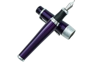 Lanxivi Duke Stylo plume de luxe violet à pointe courbée pour calligraphie asiatique, pointe fine à large, série Charlie Chaplin