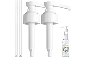 YIJIANLIANGBAI 2 Pcs Syrup Pump for Monin Glass Bottle,Skinny Syrup,Simply Syrups Pump Resilience Detachable Design Covers,Coffee Pack Contains Pump and Connecting Pipe Dispenser Set PP Material (1000ml*2)