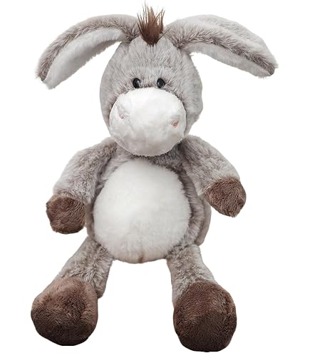 Marionnette En Peluche Heunec My Little Murphy – Âne Gris GRS Avec Pansements Et œil Au Beurre Noir – 20 Cm – Matériaux Recyclés