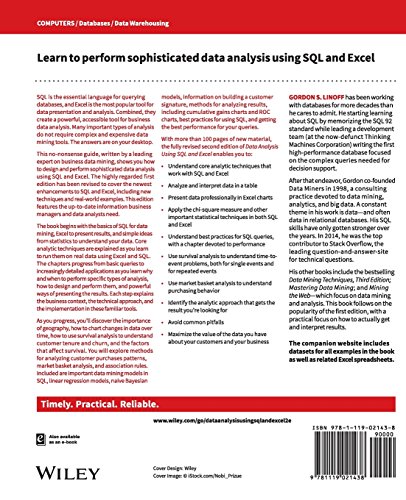 Book's Cover of Data Analysis Using SQL and Excel-