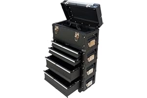 Métal Outil Trolley XXL serie type 305 avec verroillage du tiroir et serrure de AS-S, Farbe:Schwarz+OBox