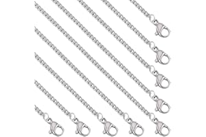 SUNNYCLUE 20 PACK 18 pouces / 0.45 m 304 chaînes de Fabrication de Colliers Cubains en Acier Inoxydable, Fermoirs à Griffes de Homard en Métal Argenté, Chaîne Gourmette de Câble, Colliers en Vrac pour