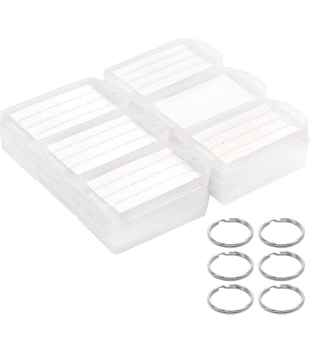 Toolstar - Etichette per chiavi, 100 pezzi, in plastica, con anello