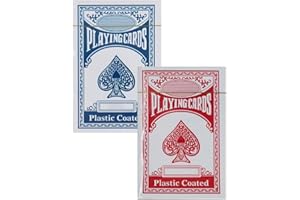 1ABOVE Twin Pack Playing Card Game |Classic Red and Blue | Plastic Coated | Great Travel Companion | Gift and toy for Boys, Girls and adults