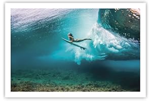 ARTTOR Poster de Pared Surf Submarino Mujer Póster Sin Marco 91x61cm Moderno Cuadros Decorativo Decoracion Salon Dormitorio Cocina Cuadros Pared Imágenes Wall Art Prints Decor P2XAA91x61-4898