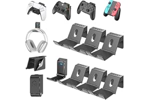 OIVO Soporte Mandos Gamepad, Soporte Auriculares Gaming, Universal Soporte de Pared para Mandos PS5/PS4/Xbox One/Series X/Series S/Nintendo Switch, 6 PCS