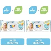 Uni Baby Aktif Sensitive Bebek Islak Mendil 24+ Ay 12x90 Adet (2 paketi)