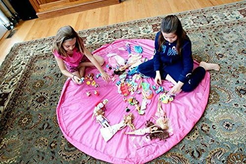 Eshowy Easy Tidy Play kids toy Storage mat - Quickly swoops into a shoulder bag - Ideal for Lego, Duplo & other children's toys for faster cleanup! Pink (Large- 150CM)