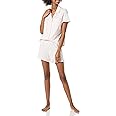 Amazon Essentials Women's Cotton Modal Piped Notch Collar Short Pyjama Set, Comfortable Loungewear (Available in Plus Size)