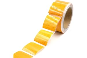 XFXIA Nastro Riflettente Adesivo Nastro Catarifrangente Adesivo Stradale Promemoria Di Sicurezza Ad Alta Visibilità Per Auto Moto Bicicletta Attività Notturna 5cm x 10m (Giallo)