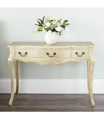 sachin and babi light blue dress Juliette Shabby Chic Champagne Dressing Table ONLY. Stunning cream dressing  table with limend finish top. Stool and Mirror NOT included. :  Amazon.co.uk: Home & Kitchen