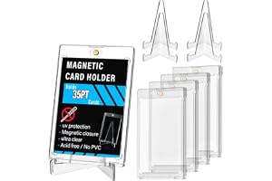 DODUOS 5 stycken V-skydd handelkortsfodral, 35 pt magnetkortshållare topploader kort, samlarkortfodral med magnet inklusive s