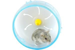 Andiker Hamster Running Wheel, Noise-Free Jogging Sports Toy Hamster Cage Accessories for Dwarf Hamsters Golden Silk Shih Tzu Bear (Blue 14 cm)