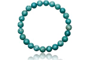 UNIQUE GEMS Unique Chakra Buddha Türkis Perlen Armband 8mm Energiearmband Heilsteine dehnbar Unisex Juweliers Qualität
