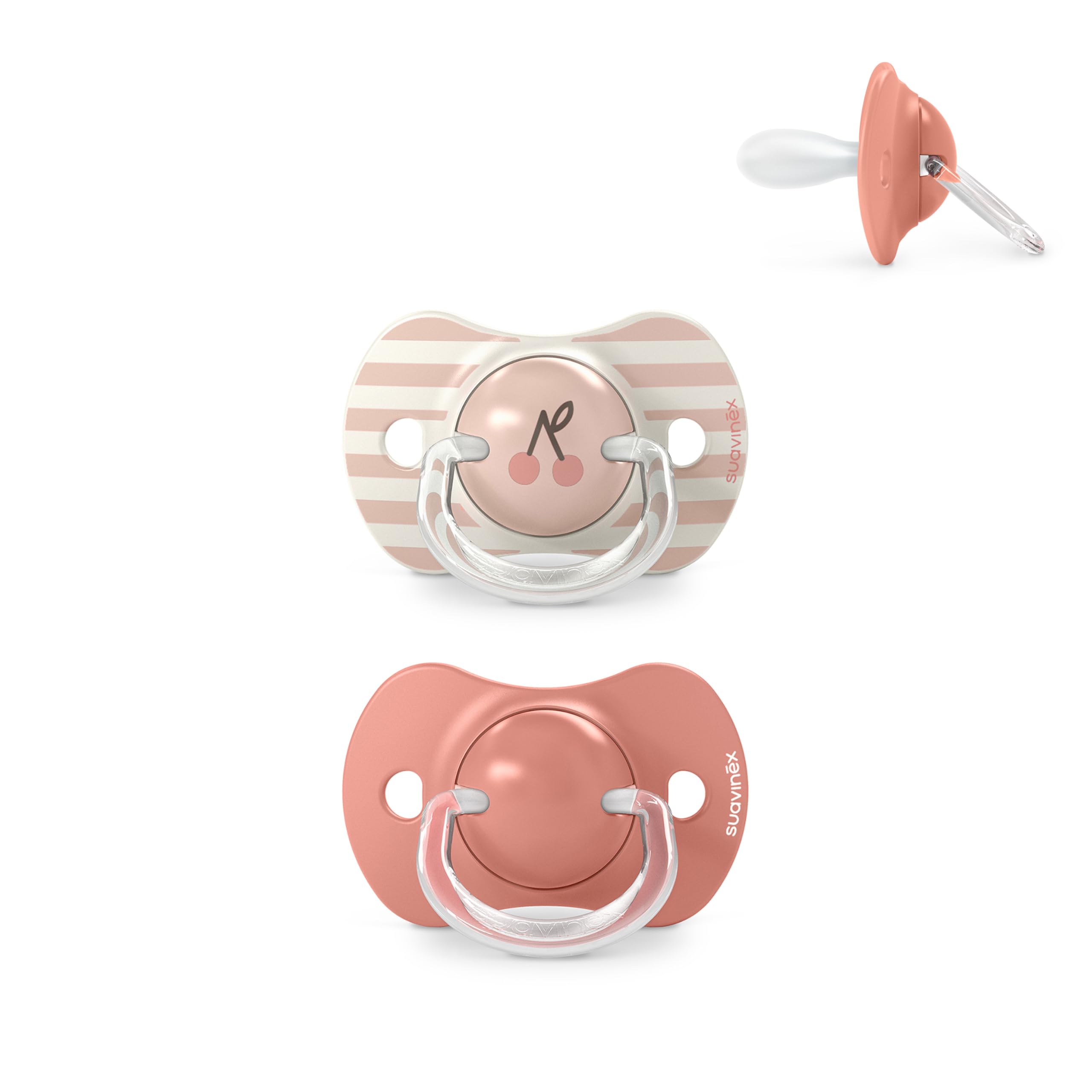 Suavinex, Pack de 2 Chupetes para Bebés +18 Meses, con Tetina Fisiológica de Silicona SX Pro Simétrica, Plana y Flexible, Respeta el Desarrollo Bucodental, Birdies Rosa - 1