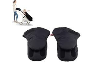 ARROMI Pram Gloves, Pram Hand Muff, Pram Handle Glove, Warm Buggy Hand Warmer, Soft Warm Windproof and Waterproof Glove, Winter Anti-Freeze Extra Thick Handmuff for Pram Accessories (Black)