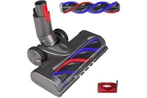 suzao Spazzola per Dyson V7 V8 V10 V11 V15 sv12 sv14 sv15 Testina, Ricambio con 2 Spazzola Turbo e Luce LED, Motorizzata Spazzola per Parquet,Tappeti Accessori Dyson