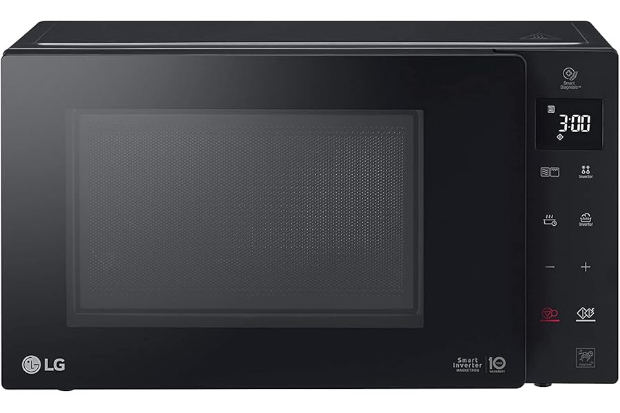 LG MH6336GIB Smart Inverter Microwave Oven with Quartz Grill, 23 Litres, 1000 W, Automatic Programmes, 5 Adjustable Power Levels – Smoky Black