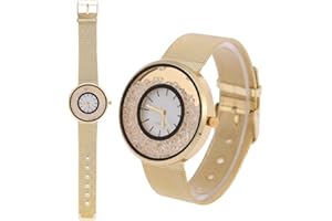 Sonew Relojes de Cuarzo de Las Mujeres Reloj de Pulsera analógico Banda de aleación Redonda Reloj de Pulsera de Diamantes de imitación Reloj de Pulsera