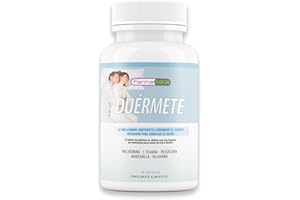 FARMAFUSION Duérmete | Cápsulas para Dormir con Melatonina Pura, L-Teanina, Valeriana, Pasiflora y Manzanilla | Sueño Reparador y Descanso Continuo | Combate el Insomnio y el Estrés | Formula Natural | 60u