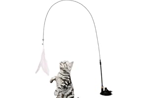 Maciun Giocattolo per Gatti Auto-Occupazione, Cat Toys, Giocattolo per Gatti a Ventosa, Giocattolo interattivo per Gatti Angel con Piuma, Giocattolo con Piume con con Ventosa autooccupante