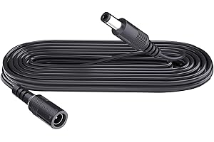 Security-01 2 m DC Power przedłużacz, wtyczka 5,5 mm x 2,1 mm, obsługuje DC 5 V, 6 V, 9 V, 12 V, 24 V, do kamer bezpieczeństwa, DVR, routerów, drukarek, taśm LED, czarny