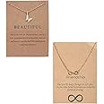 Fashion Frill Charming Infinity Butterfly Gold Plated Pendant Necklace For Women Girls Combo of 2