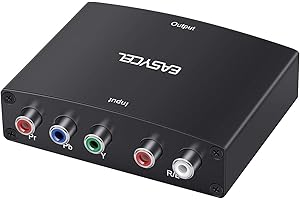 EASYCEL Component auf HDMI Konverter, Component zu HDMI Konverter Adapter, YPbPr RGB auf HDMI Konverter, 5RCA RGB YPbPr zu HDMI Adapter
