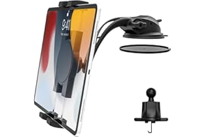 woleyi Soporte Tablet Coche Delantero, Soporte Tablet Salpicadero Rejilla de Ventilacion Parabrisas con Ventosa, Soporte Universale Automóvil para iPad Pro Air Mini, Galaxy, Móvil y Tableta 4-12,9"