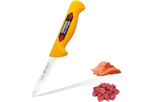EIKASO Solingen 1.4116 - Coltello da disossamento dritto da 10 cm, lama Semi Flex in acciaio al molibdeno 1.4116 professionale, per sfilettare, da macellaio e temprato, lavabile in lavastoviglie