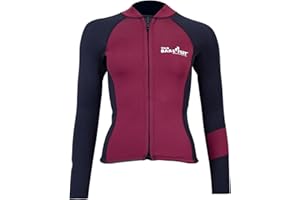 Two Bare Feet Women's Harmony 3mm Neoprene Wetsuit Jacket – Front Zip Thermal Surf Top for Swimming, Paddleboarding & Watersports