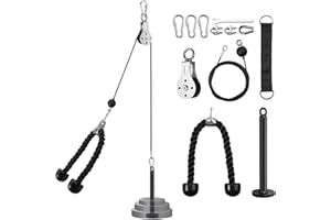 ‎VINTEAM VINTEAM Latzug Unterarmtrainer Set, Fitness Armtrainer Kabelzug Latzugturm Unterarmtrainer Latzug Griff Riemenscheibensystem Arm-Krafttraining Handgelenk-Trainer für Homegym Workout