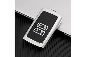 Kelay RENAULT Key Card Case For Renault Trafic Clio Arkana Captur Kadjar Koleos Grand Scenic Megane Zoe Dacia Duster Key Cover, Renault Arkana Key Card Case (Silver)