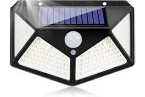 EAGEEN Luz Solar Exterior con Sensor de Movimiento Focos LED Exterior Solares Luces Farolas Aplique Pared Potente IP65 Impermeable 3 Modos Lampara Seguridad Iluminación para Jardin Terraza Pergolas Patio