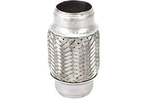 Qiilu 1,5x4 Pollici Tubo Flessibile di Scarico in Acciaio Inossidabile Universale per Uso Auto Tubo di Scarico Intrecciato Tubo di Giunzione Flessibile per di Marmitta Scarico