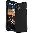 mobistyle Designed for iPhone 13 Cover Soft Liquid Silicone Slim Protective Shockproof with Anti-Scratch Microfiber Lining Phone Back Cover Case (Black)