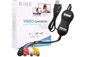 UCEC VHS to Digital Converter, All in One Video Capture USB 2.0 VHS VCR TV to DVD Converter for Mac OS X PC Windows 7 8 10, New Upgrade Edition