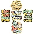 5pcs Letter Series Badges Enamel Lapel Pins Enjoy the Little Things Funny Slogan Enamel Pins Letter Brooch Pin for Clothing Bags Jackets Accessory DIY Pins